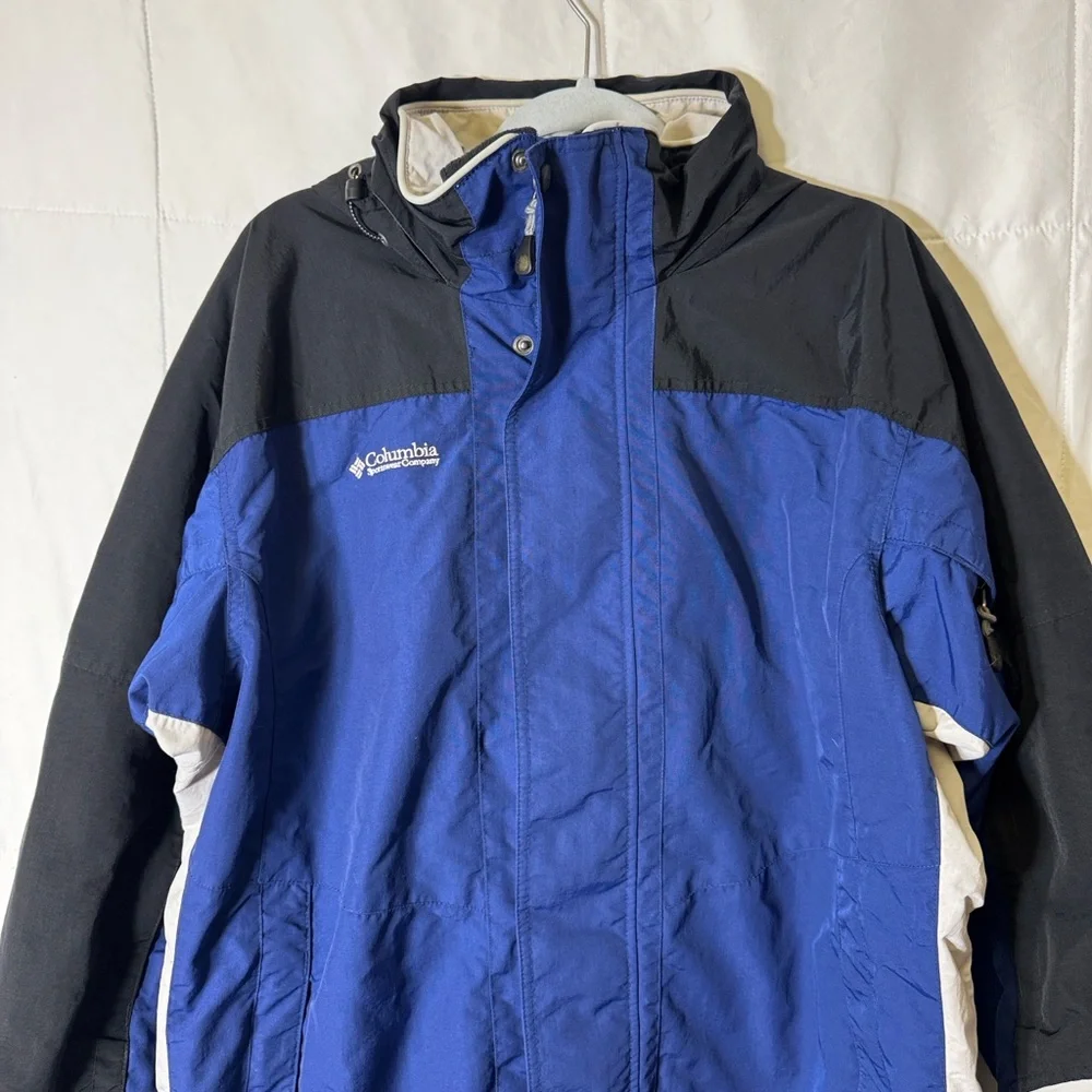 Columbia‎ Interchange Jacket Blue Black Hooded Outdoor Men’s Large